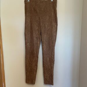 Lisette brown textured pullon stretch pants all over pattern size 10 like new